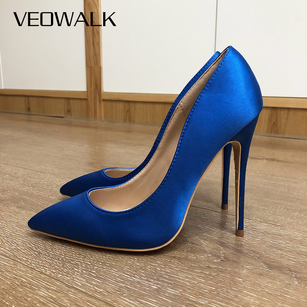 Veowalk Royal Blue Vrouwen Zij - Slip Dress Satin recensie en prijs