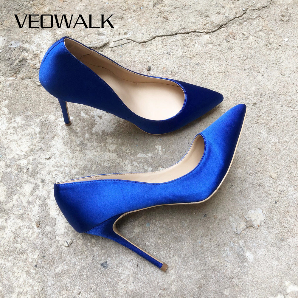 Veowalk Royal Blue Vrouwen Zij - Slip Dress Satin recensie en prijs