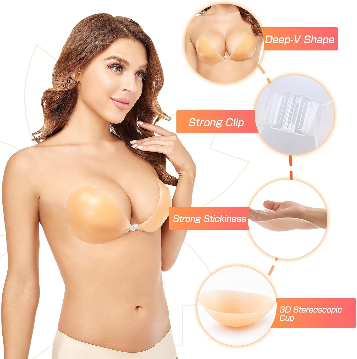 Push-up bh zonder beugels van  - Silicone Bra Adhesive recensie en prijs