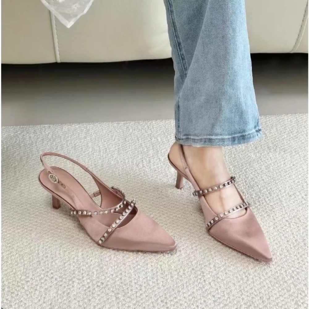Modieuze dames sandalen, roze  - Slip Dress Satin recensie en prijs